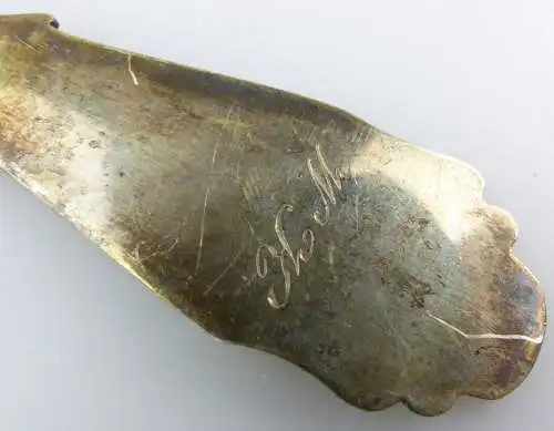 #e7417 Wunderschöner Biedermeier Löffel aus 750 Silber W.K. mit Monogramm
