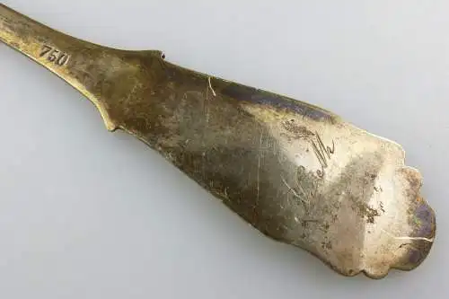 #e7417 Wunderschöner Biedermeier Löffel aus 750 Silber W.K. mit Monogramm