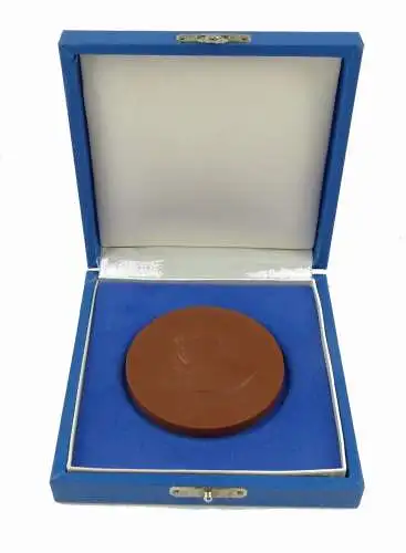 #e7331 Meissen Porzellan Medaille braun: 200. Geburtstag Friedrich List 1989 DDR