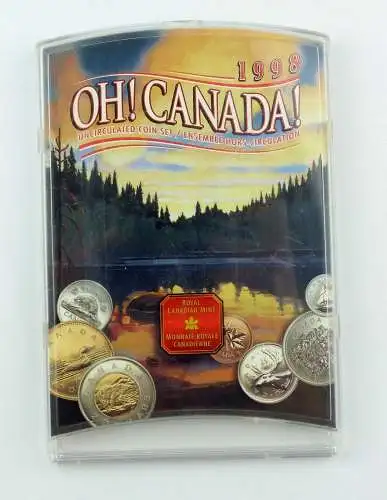 #e7303 Münzsatz 7 Münzen Canada uncirculated coin set 1998 Hülle defekt