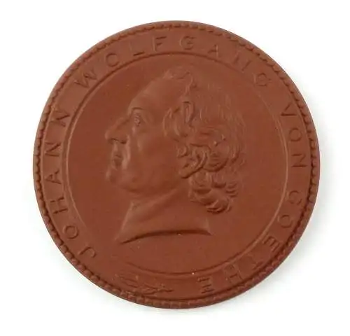 #e7246 Meissen Medaille: Goethe Wohnhaus Weimar, Johann Wolfgang Goethe