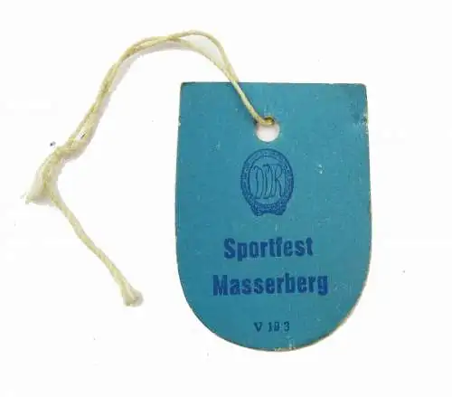 #e6834 DDR Abzeichen aus Pappe Sportfest Masserberg V 19 8 