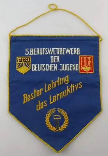 Wimpel FDJ FDGB 5. Berufswettbewerb der Deutschen Jugend Bester Lehrl ,Orden3287