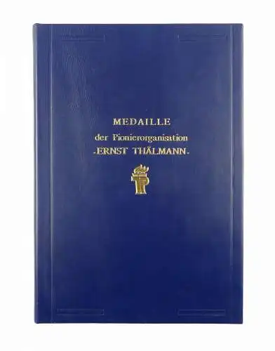 #e6586 DDR Urkundenmappe Medaille der Pionierorganisation Ernst Thälmann JP