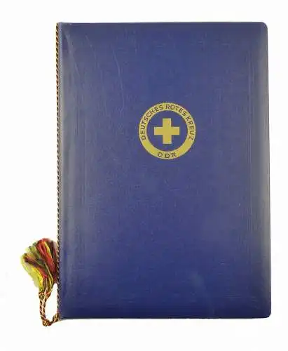 #e6554 Große Urkundenmappe Deutsches Rotes Kreuz DDR blau 