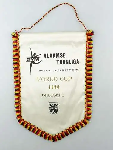 #e6460 Original alter Wimpel Vlaamse Turnliga World Cup 1990 Brussels GYM 