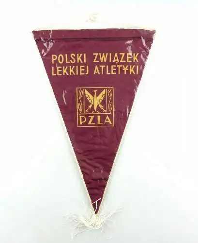 #e6439 Alter Wimpel aus Polen Polski Zwiazek Lekkiej Atletyki PZLA 