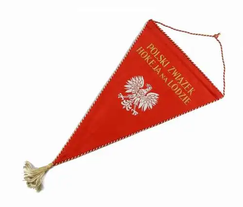 #e6418 Wimpel NRD - Polska XII 1965 Polski Zwiazek Hokeja na Lodzi