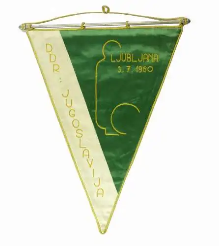 #e6348 Original alter Wimpel DDR Jugoslavija Ljubljana 3.7.1960