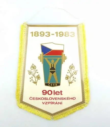 #e6235 Wimpel 1893-1993 90let ceskoslovenskeho vzpirani UdSSR Gewichteheben