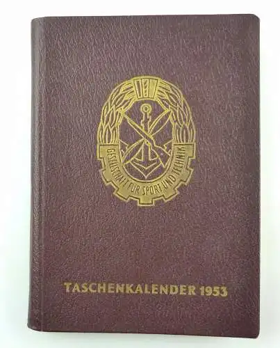 #e5908 Original Taschenkalender GST Gesellschaft für Sport & Technik DDR 1953