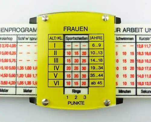 #e5861 VEB Mantissa Tabellenstab "SAP" Bedingungen Sportabzeichenprogramm DDR