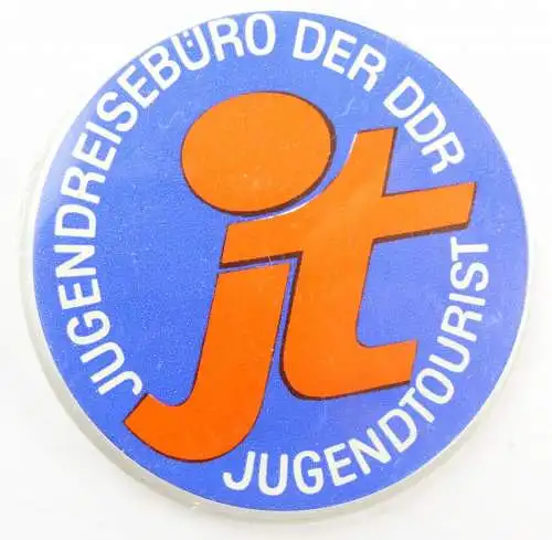 #e5848 DDR Abzeichen / Pin Jugendreisebüro Jugendtourist JT