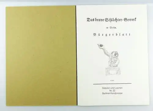 #e5739 Altes Buch: Das brave Schlächter-Gewerk in Berlin Bürgerblatt 1796