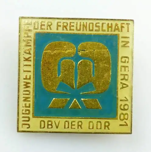 #e5672 DDR - Abzeichen - Nadel - Jugendwettkämpfe der Freundschaft Gera 1981 DBV