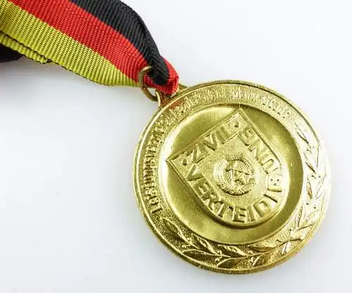 #e5534 DDR Medaille in Gold Leistungsvergleich Bezirk Karl-Marx-Stadt Zivilvert.