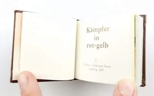 #e5472 Minibuch: Kämpfer in rot-gelb Offizin Andersen Nexö Leipzig 1986