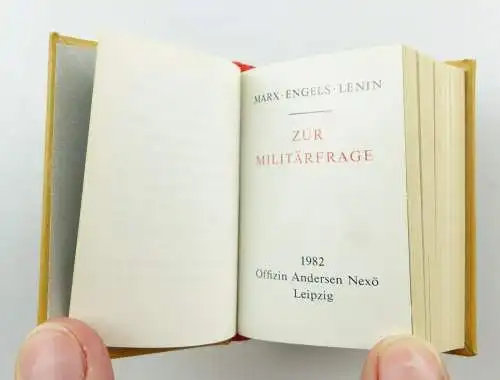 #e5435 Minibuch: Zur Militärfrage Marx Engels Lenin 1982 Offizin Andersen Nexö