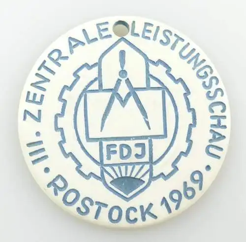 #e5294 DDR Abzeichen / Medaille: III. Zentrale Leistungsschau Rostock 1969 FDJ