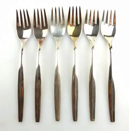 #e5152 6 Dessertgabeln / Gabeln von Wellner Patent in 90er Silberauflage 