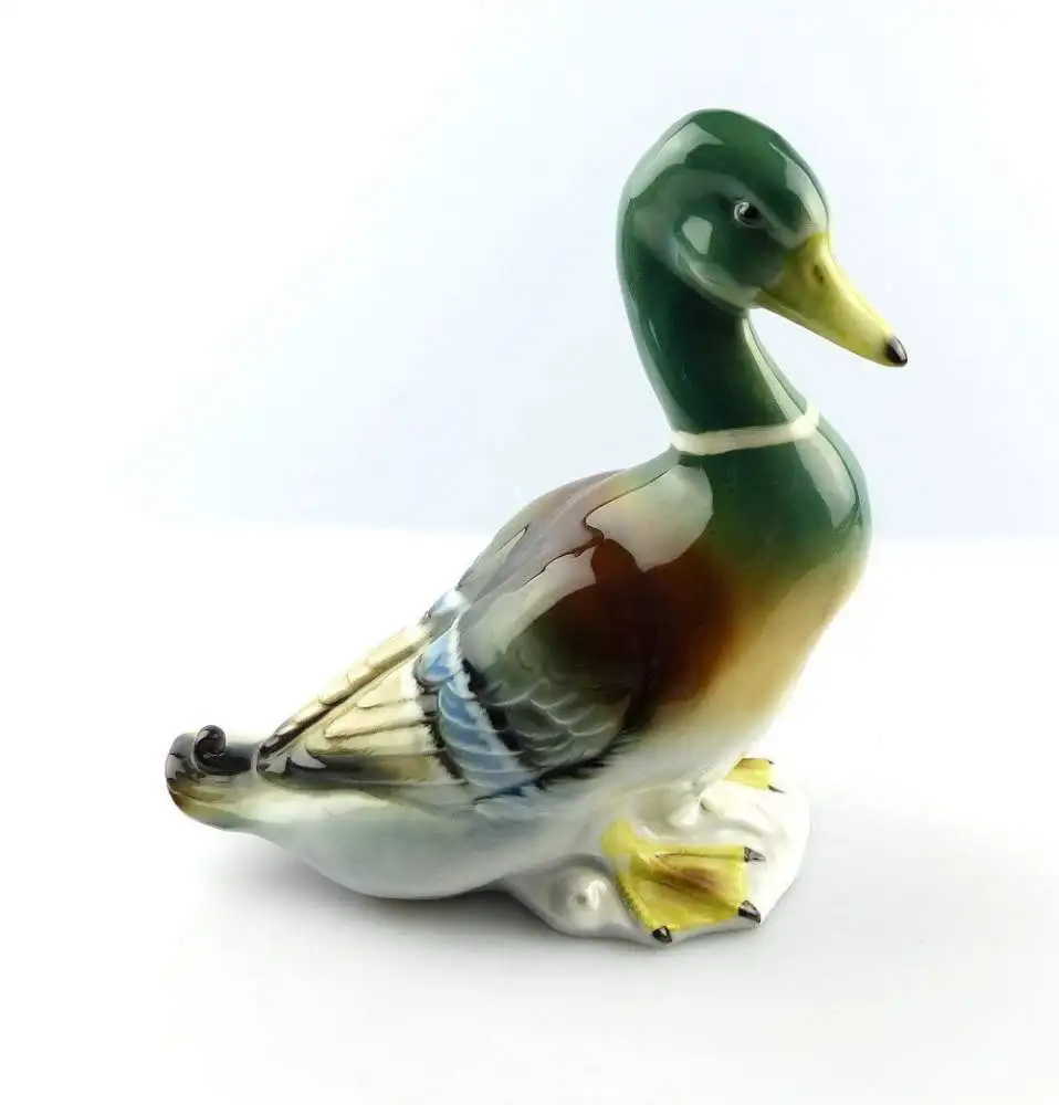 #e4830 Riesige Porzellanfigur sitzende Ente von Gräfenthal 2