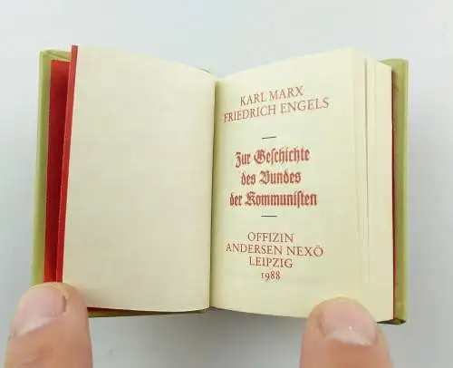 #e4374 Minibuch: Zur Geschichte des Bundes der Kommunisten Marx / Engels 1988