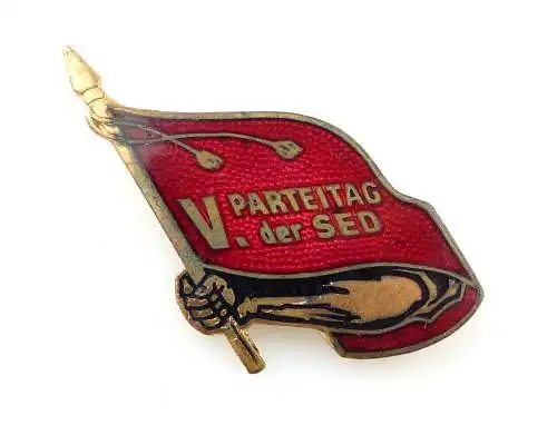 #e3780 Abzeichen V. Parteitag der SED 1958 emailliert 