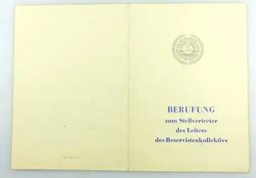 #e3409 Urkunde Berufung NVA Oberleutnant Staatliche Plamkommission 1970 DDR