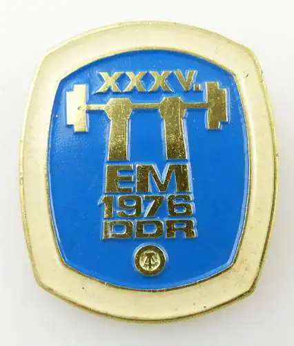 #e3331 Abzeichen DDR XXXV. EM 1976 Gewichtheben 