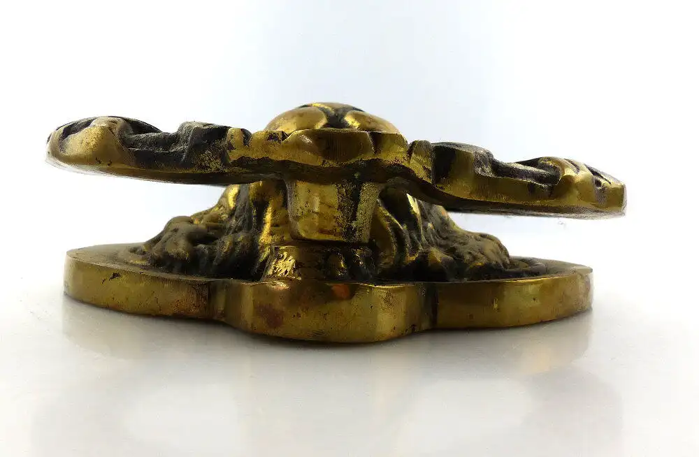 e3300 Alter goßer Türklopfer aus Messing Löwenkopf 5