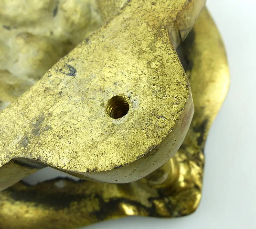 e3300 Alter goßer Türklopfer aus Messing Löwenkopf 8