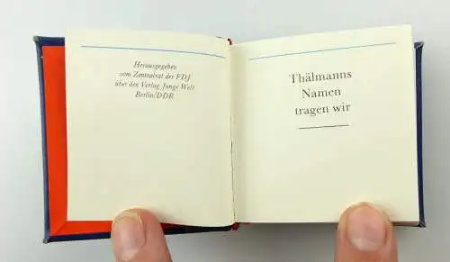 #e3171 Minibuch: Thälmanns Namen tragen wir mit handschriftlicher Widmung !