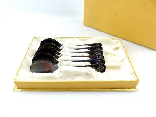 #e3118 6 alte Kropp Mokkalöffel in 40er Silberauflage 