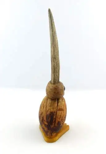 #e3072 Lustiges Tier 50er Jahre Schreibtischablage, Zettelspießer aus Holz, Horn