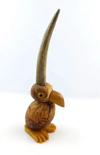#e3072 Lustiges Tier 50er Jahre Schreibtischablage, Zettelspießer aus Holz, Horn