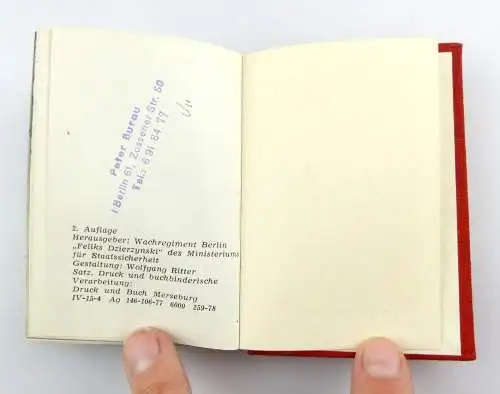 #e2932 Minibuch: Feliks Dzierzynski 1877-1977 Sein Leben - Unser Vorbild MfS