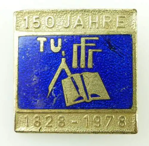 #e2439 150 Jahre TU Dresden 1828-1978 DDR Emaille Abzeichen 