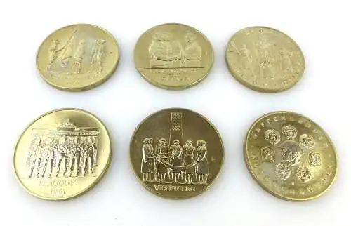 #e2383 6 alte seltene Medaillen Waffenbrüder, I. Regiment 1956, Volk und Armee..