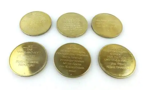 #e2383 6 alte seltene Medaillen Waffenbrüder, I. Regiment 1956, Volk und Armee..