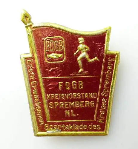 #e2323 Altes seltenes Abzeichen aus Pappe FDGB Kreisvorstand Spremberg NL.