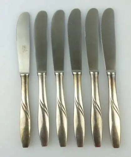 #e2299 Sechs alte Messer in 40er Silberauflage