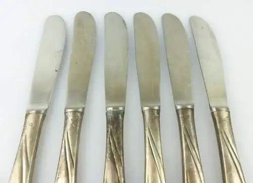 #e2297 12 alte Messer mit Griffen in 40er Silberauflage