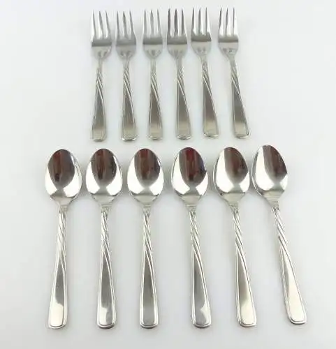 #e2295 6 Teelöffel + 6 Kuchengabeln aus Nirosta Edelstahl 