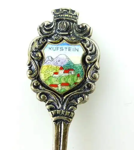 #e2226 Alter Alpacca Sammlerlöffel /Kaffelöffel mit Wappen Kufstein
