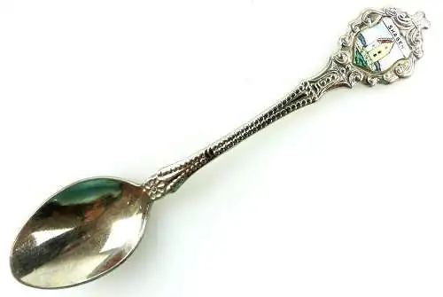 #e2225 Schöner Andenkenlöffel /Sammlerlöffel /Kaffelöffel mit Wappen Skagen 