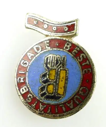 #e2198 DDR Abzeichen in Silber: Beste Qualitätsbrigade farbig emailliert IB K
