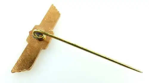 #e2030 Anstecknadel Abzeichen Flugzeugführer Stufe II Miniatur DDR bronzefarben