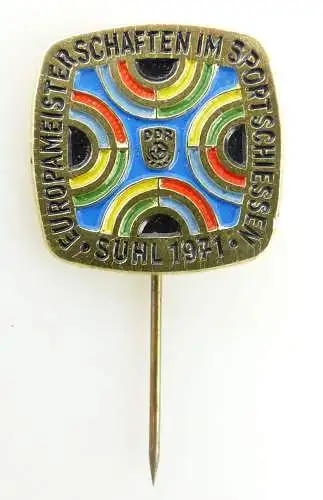#e1979 Europameisterschaften im Sportschiessen Suhl 1971 Anstecknadel DDR