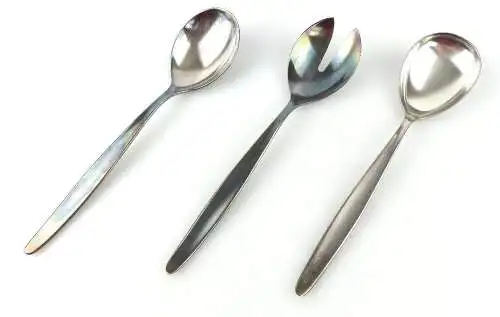 3 original alte WMF Vorlegelöffel /Salatlöffel in 90er Silberauflage e1838