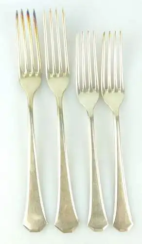 4 original alte WMF Gabeln in 90er Silberauflage, 2x klein, 2x groß e1828